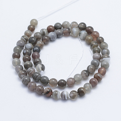 Round Natural Botswana Agate Bead Strands G-I166-02-6mm-1