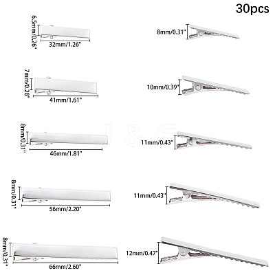 Iron Alligator Hair Clip Findings IFIN-PH0024-38P-1