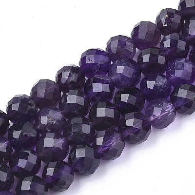 Natural Amethyst Beads Strands X-G-S345-6mm-010-1