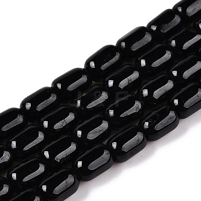 Natural Black Tourmaline Beads Strands G-G980-48-1