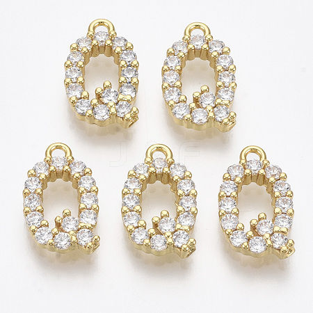 Brass Micro Pave Cubic Zirconia Charms KK-T060-05-Q-G-NF-1