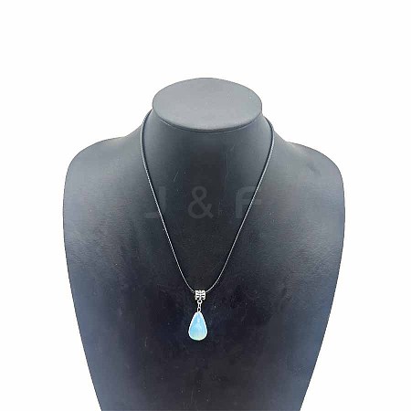 Opalite Teardrop Pendant Necklaces SK1018-6-1