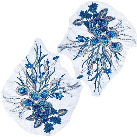 3D Flower Polyester Embroidery Sew on Flower Appliques PATC-WH0008-24B-1