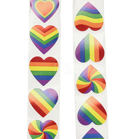 Pride Rainbow Valentine's Day Theme Heart Paper Picture Stickers STIC-Q015-02D-1