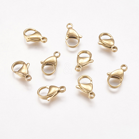 Ion Plating(IP) 304 Stainless Steel Lobster Claw Clasps LS-STAS-P185-15-G-1