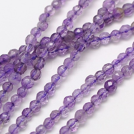 Grade AA Natural Amethyst Beads Strands X-G-A129-3mm-E02-1