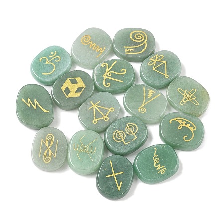 16Pcs 16 Styles Natural Green Aventurine Display Decorations G-F786-02A-05-1
