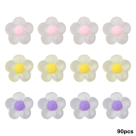 90Pcs 3 Colors Transparent Acrylic Beads TACR-YW0002-24-1
