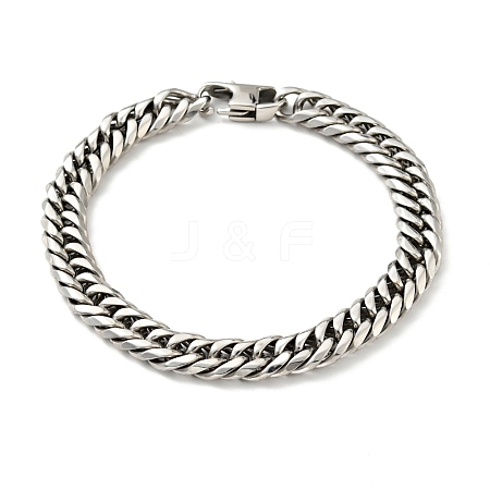 Non-Tarnish 201 Stainless Steel Cuban Link Chains Bracelet for Men Women BJEW-H550-07A-P-1