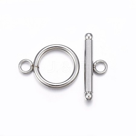 201 Stainless Steel Toggle Clasps STAS-F174-02P-B-1