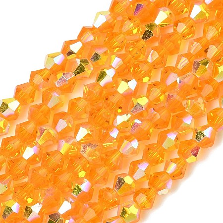 Electroplate Transparent Glass Beads Strands EGLA-K015-18K-1