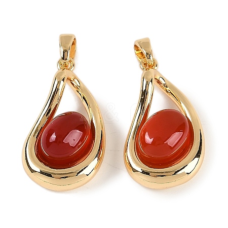 Natural Carnelian(Dyed & Heated) Pendants KK-P283-44G-1