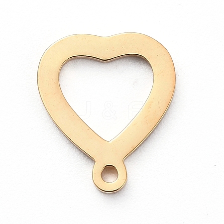 PVD Vacuum Plating 304 Stainless Steel Open Heart Charms STAS-G215-14G-1