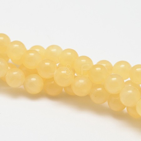 Natural Yellow Jade Bead Strands G-K121-01-10mm-1