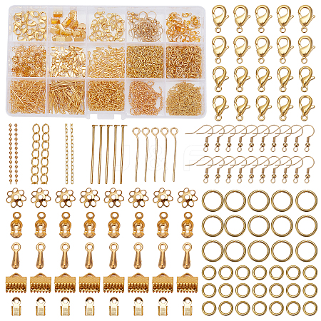 Jewelry Findings Kits with Iron Jump Rings FIND-PH0004-01G-1