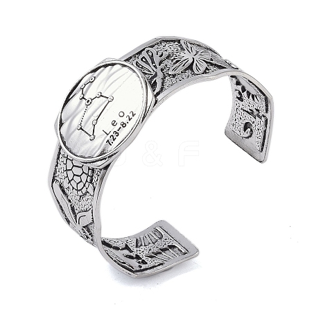 Constellation Alloy Open Cuff Bangles for Women Men LS-BJEW-C064-01AS-08-1