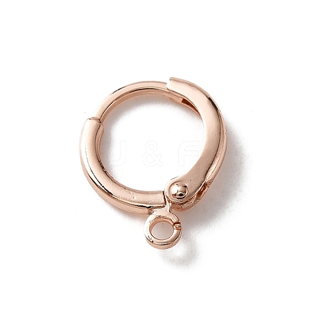 Brass Huggie Hoop Earring Findings KK-WH0044-67RG-1