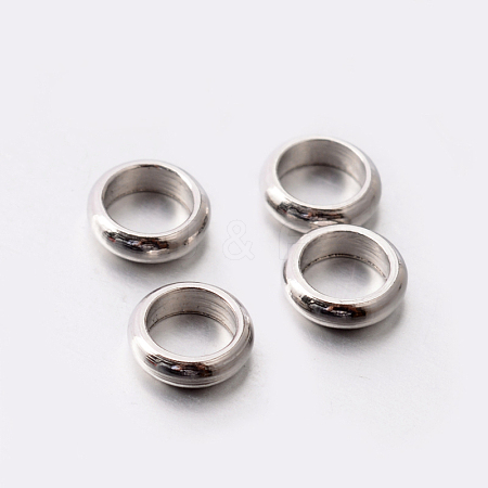 201 Stainless Steel Ring Spacer Beads STAS-E082-12-1
