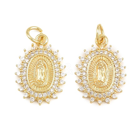 Religion Brass Micro Pave Clear Cubic Zirconia Pendants CU-CBA9482-01G-02-1