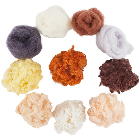 10 Styles Needle Felting Wool Roving DIY-GF0011-03-1