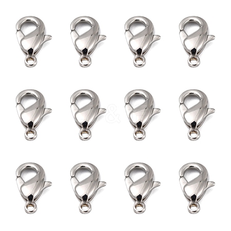 Tarnish Resistant Polished 316 Surgical Stainless Steel Lobster Claw Clasps STAS-R072-23-1