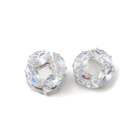 Brass Micro Pave Cubic Zirconia Beads KK-S336-12S-A-1