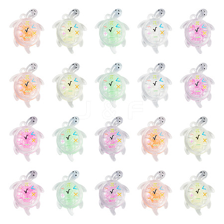 30Pcs Transparent Acrylic and Glitter Powder Pendants TACR-TA0001-91-1