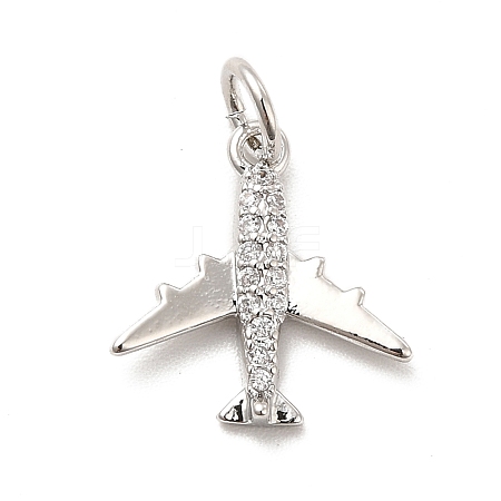 Rack Plating Brass Micro Pave Cubic Zirconia Charms KK-K270-39P-1