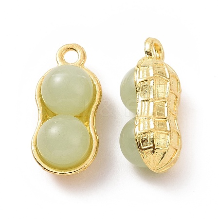 Alloy with Glass Imitation Jade Pendants FIND-G047-01G-02-1