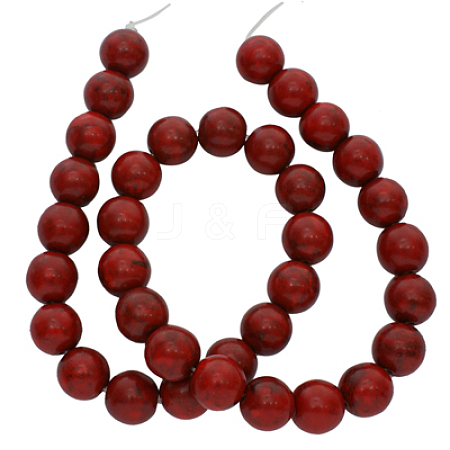 Synthetical Howlite Beads Strands G609-6mm-1