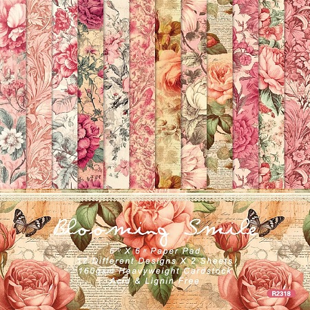 Flower Pattern Scrapbook Paper SCRA-PW0010-06-1