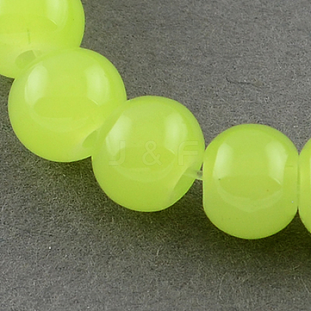 Imitation Jade Glass Beads Strands X-DGLA-S076-6mm-03-1