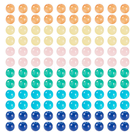 96Pcs 6 Colors Natural Mashan Jade Round Beads G-TA0002-36-1
