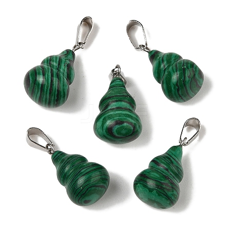 Synthetic Malachite Pendants G-B127-03P-07-1