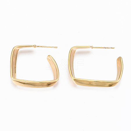 Brass Half Hoop Earrings KK-R117-020-NF-1