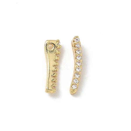 Brass Micro Pave Clear Cubic Zirconia Charms CU-CBA9FFD-01G-B-1