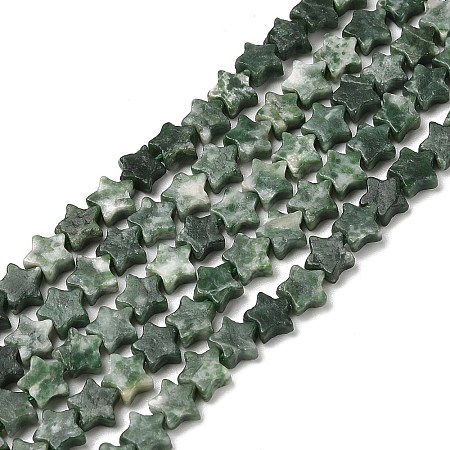 Natural Green Spot Jasper Beads Strands G-H087-C01-01-1