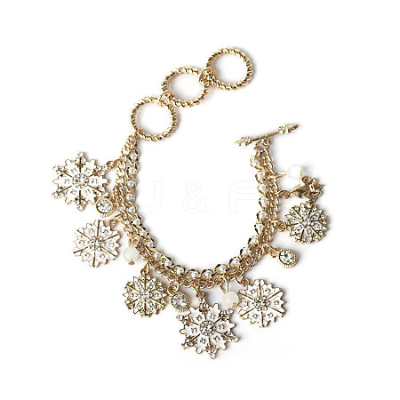Christmas Alloy Enamel Charm Bracelets FS-WGFB03E-01-1