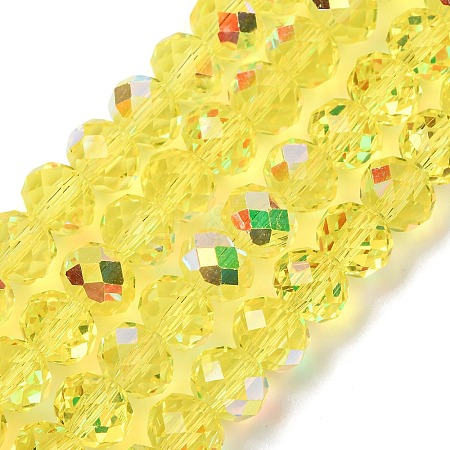 Electroplate Transparent Glass Beads Strands EGLA-A046-01C-19-1