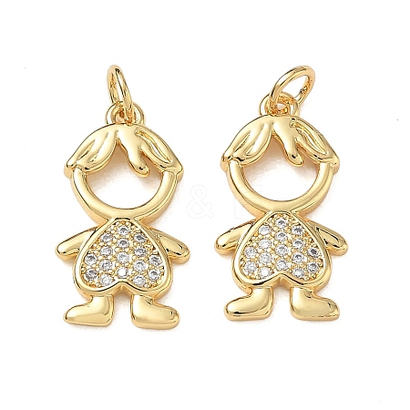 Brass Micro Pave Clear Cubic Zirconia Pendants CU-CBA9AFC-01G-07-1