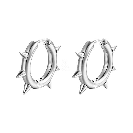 Stainless Steel Hoop Earrings PW-WGCB245-02-1