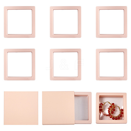 Square Transparent PE Thin Film Suspension Jewelry Floating Frame Displays ODIS-TAC0002-02C-1