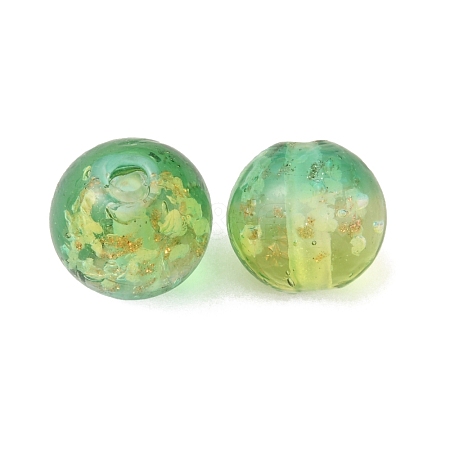 Handmade Gold Sand Lampwork Beads LAMP-WH0001-10G-1