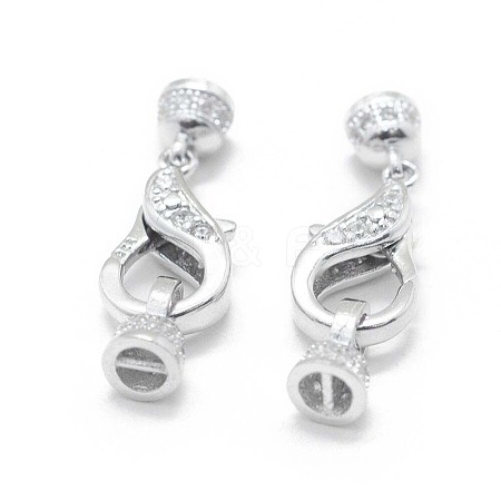 Anti-Tarnish Rhodium Plated 925 Sterling Silver Lobster Claw Clasps STER-L055-061P-1