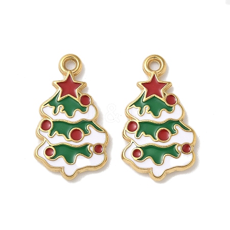 304 Stainless Steel Enamel Pendants STAS-L300-012G-02-1