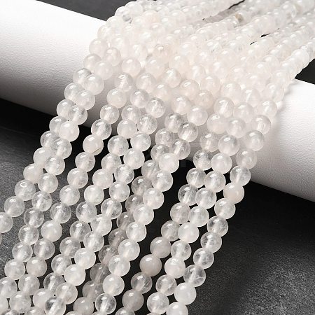 Natural White Jade Round Bead Strands G-P072-08-4mm-1