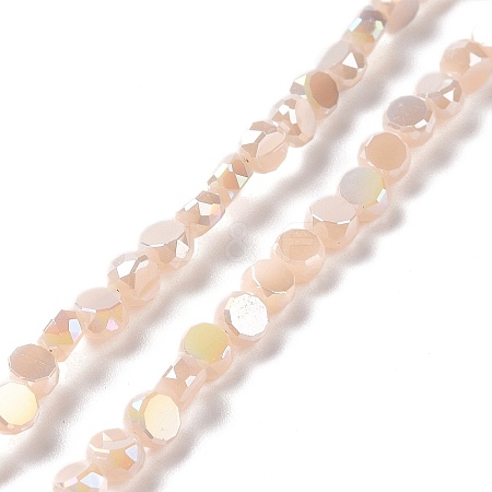 Electroplate Glass Beads Strands GLAA-E036-04C-1
