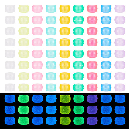 450Pcs 9 Colors Transparent & Luminous Plastic Beads KY-TA0001-35-1