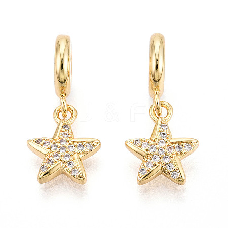 Brass Micro Pave Cubic Zirconia European Dangle Charms KK-N271-20G-1