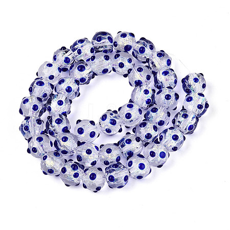 Handmade Foil Lampwork Beads Strands FOIL-T008-02C-1